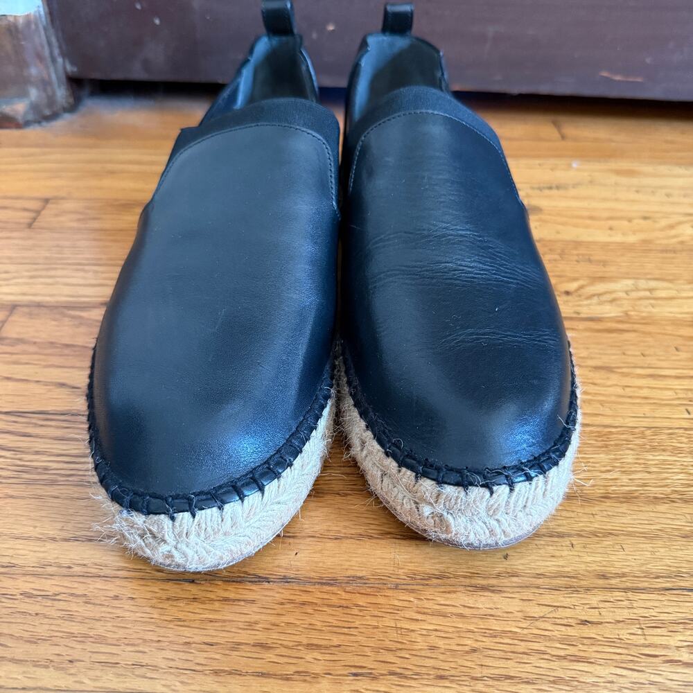BALENCIAGA | Men's Black Leather Espadrilles Size 42 / Size 9 withTopy Sole - Picture 2 of 9